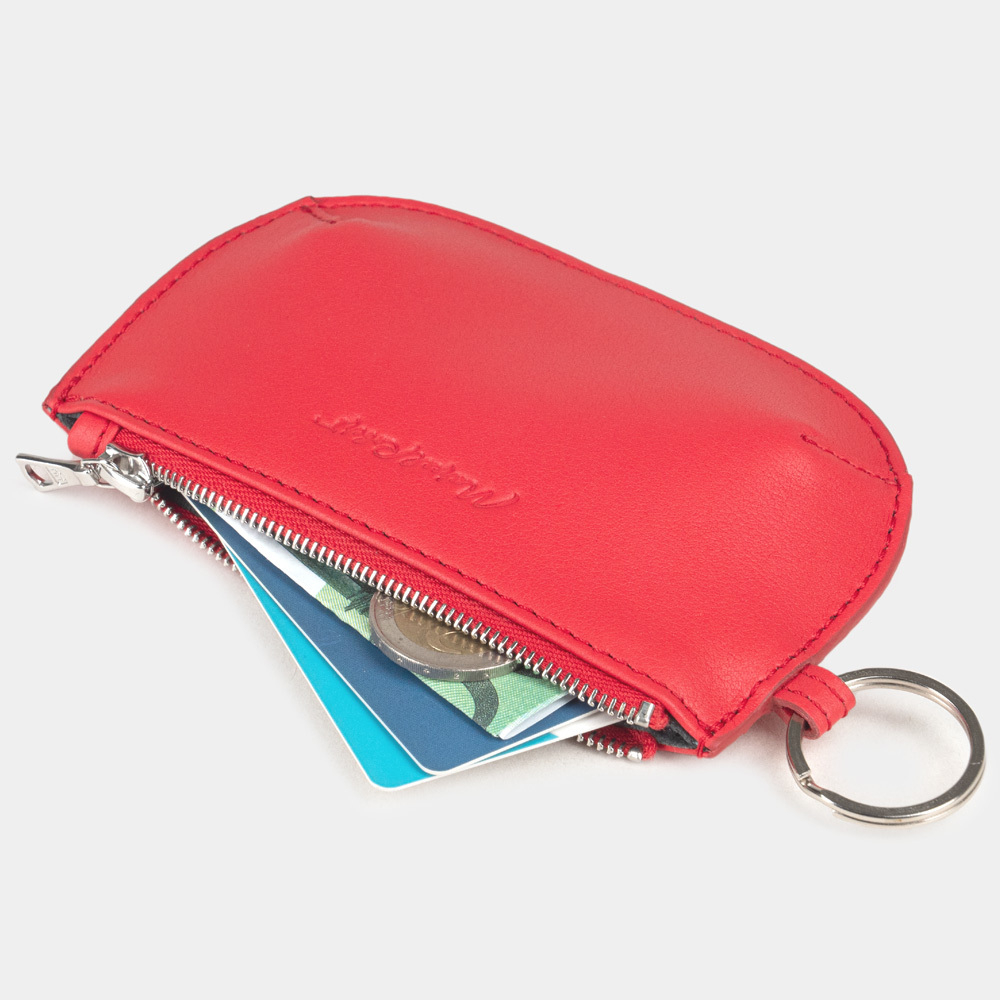 Ключница-кошелек Chatelain из кожи теленка, красного цвета