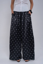 Брюки в горошек из вискозного шелка