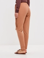 Штаны оверсайз на завязках с запахом большие размеры песочный