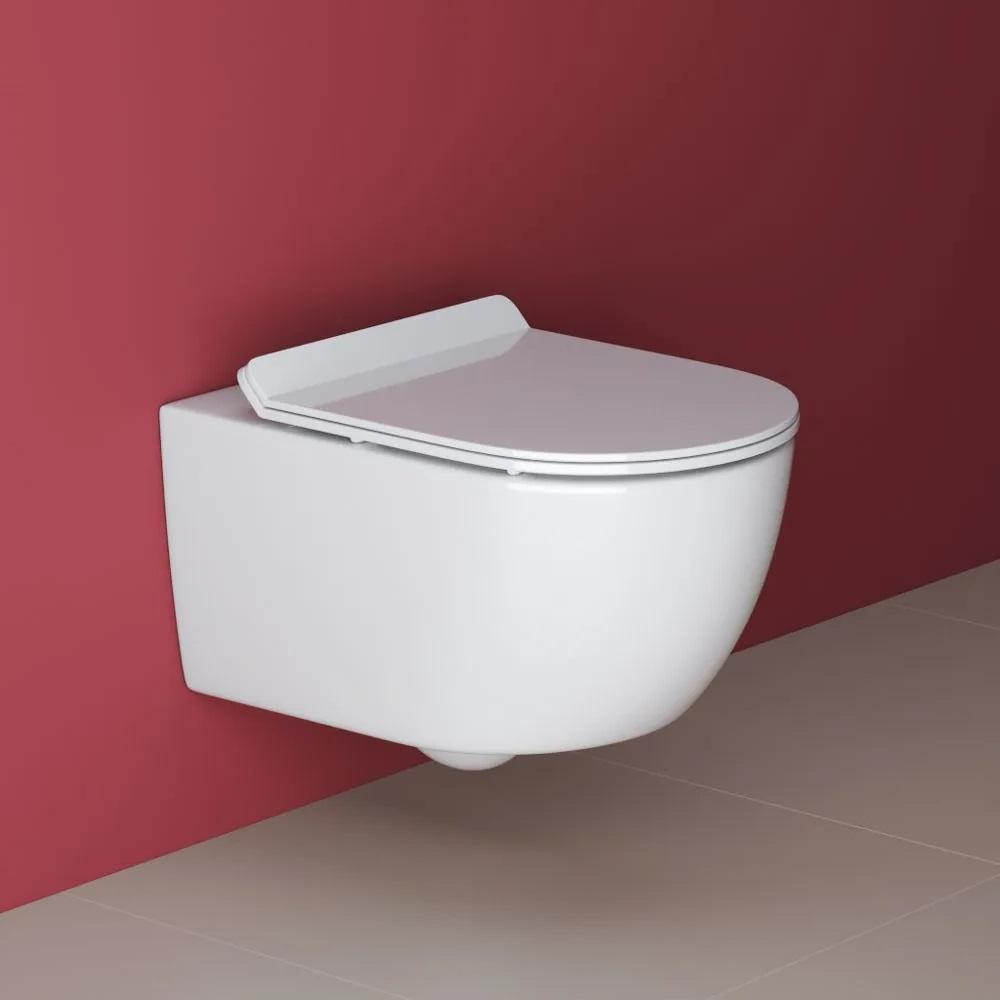 Унитаз подвесной безободковый с сиденьем Cezares MOLVENO CZR-2468-TH-R + CZR-2011-SC