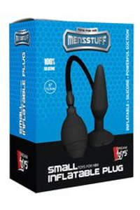 Чёрная анальная пробка с функцией расширения Small Inflatable Plug - 12,5 см.