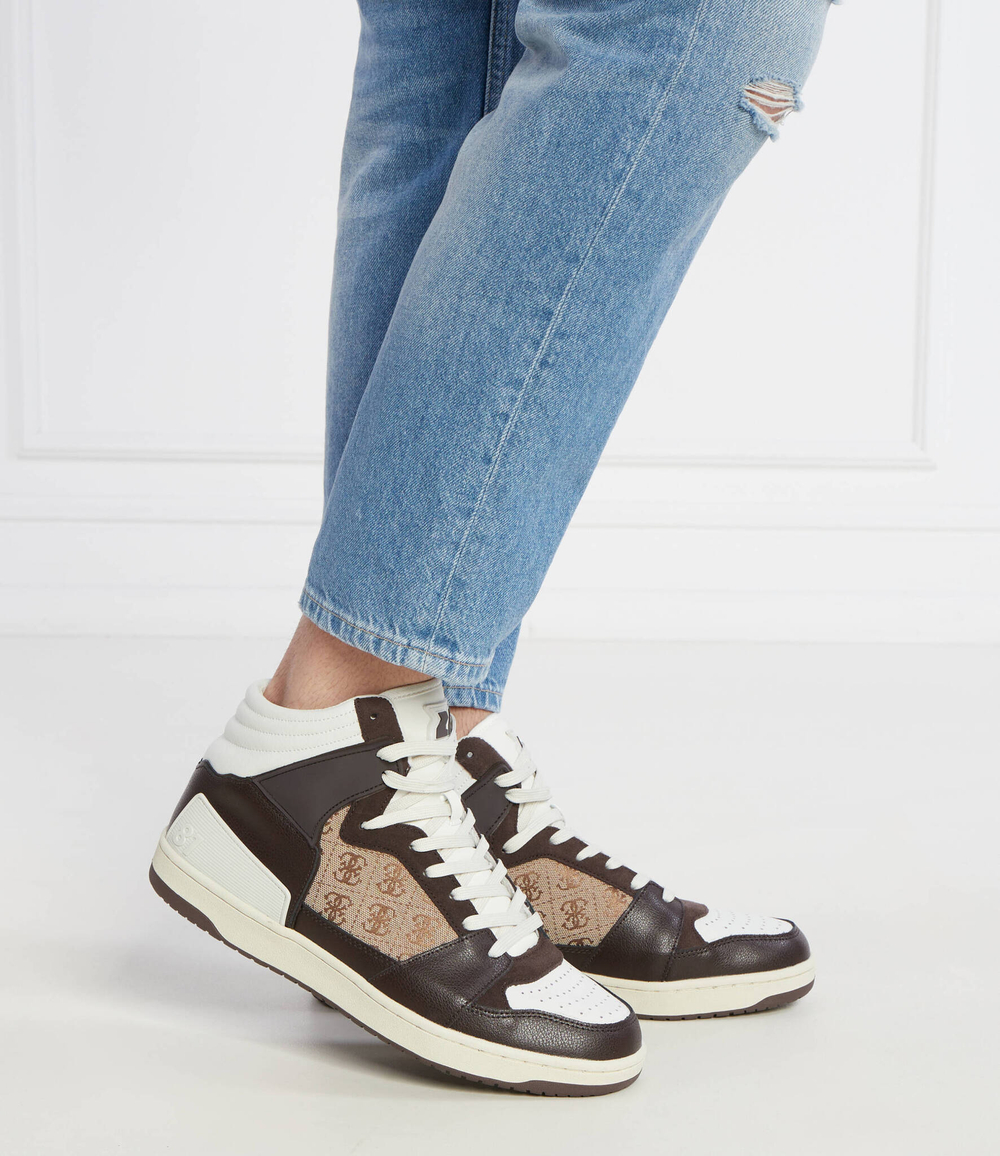 Кожаные кроссовки sava Guess - коричневый(FMJSAM FAP12)