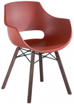 Кресло пластиковое Papatya Opal Wox Pro Iroko, натуральный, кирпично-красный