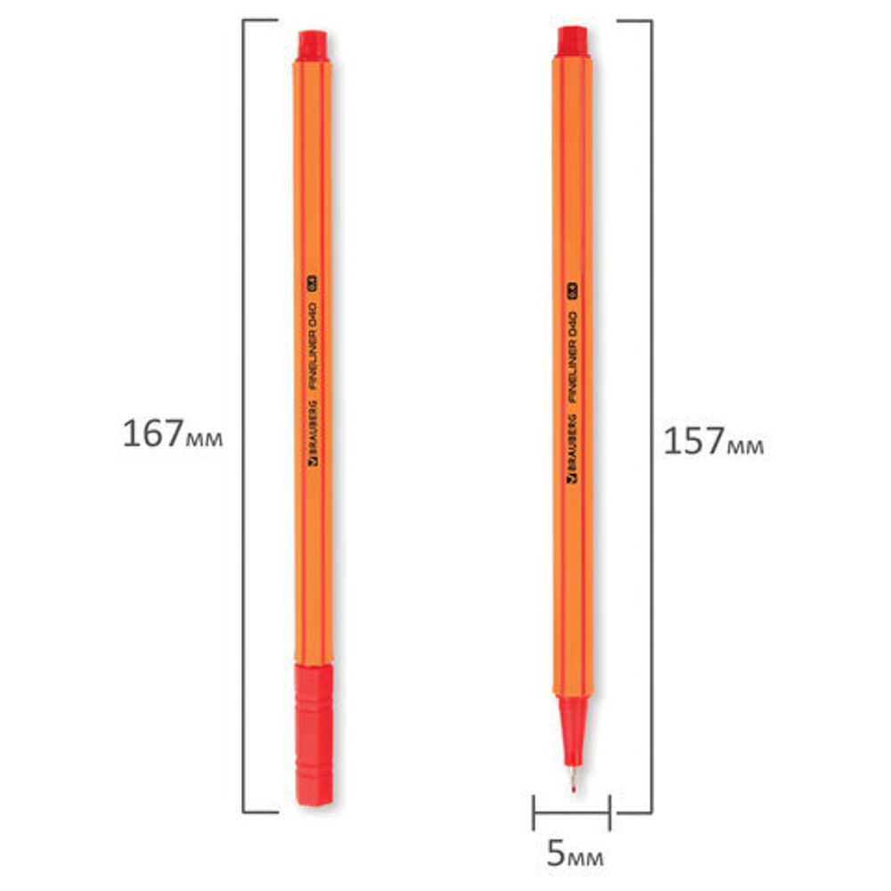 Ручки капиллярные (линеры) 25 ЦВЕТОВ, BRAUBERG "FINE 040", шестигранные, линия 0,4 мм, 144145