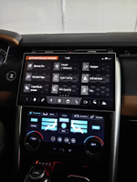 Магнитола + сенсорная LCD панель климата для Land Rover Discovery 5 2017-2022 (взамен 8" экрана без кнопки OPEN) - Radiola RDL-1755-low монитор 13.3" на Android 13, 8Гб+128Гб, CarPlay, 4G SIM-слот