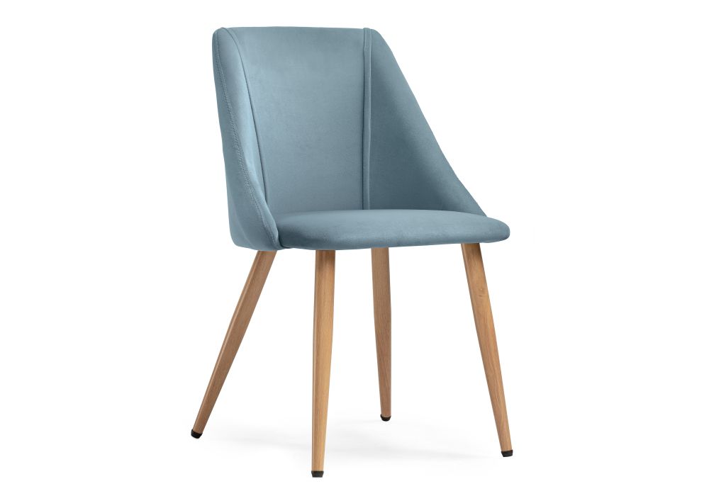 Стул на металлокаркасе Morgan light blue / wood