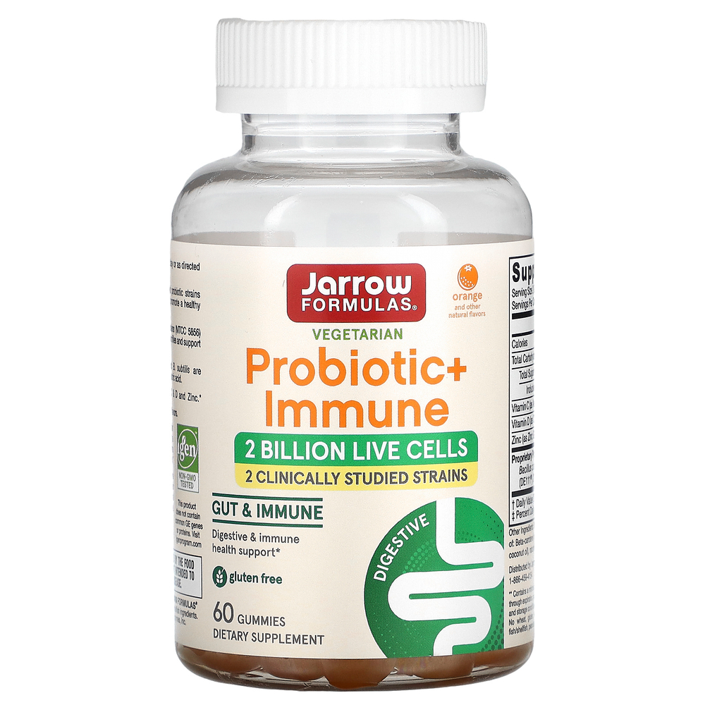 Jarrow Formulas, Probiotic + Immune, апельсин, 2 млрд, 60 жевательных таблеток