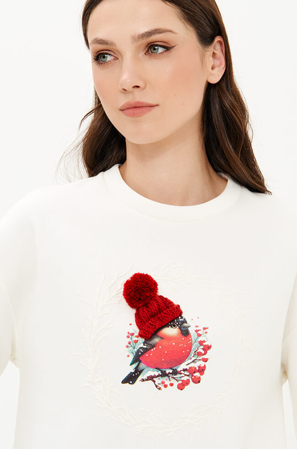 23437 Свитшот женский (молочный)