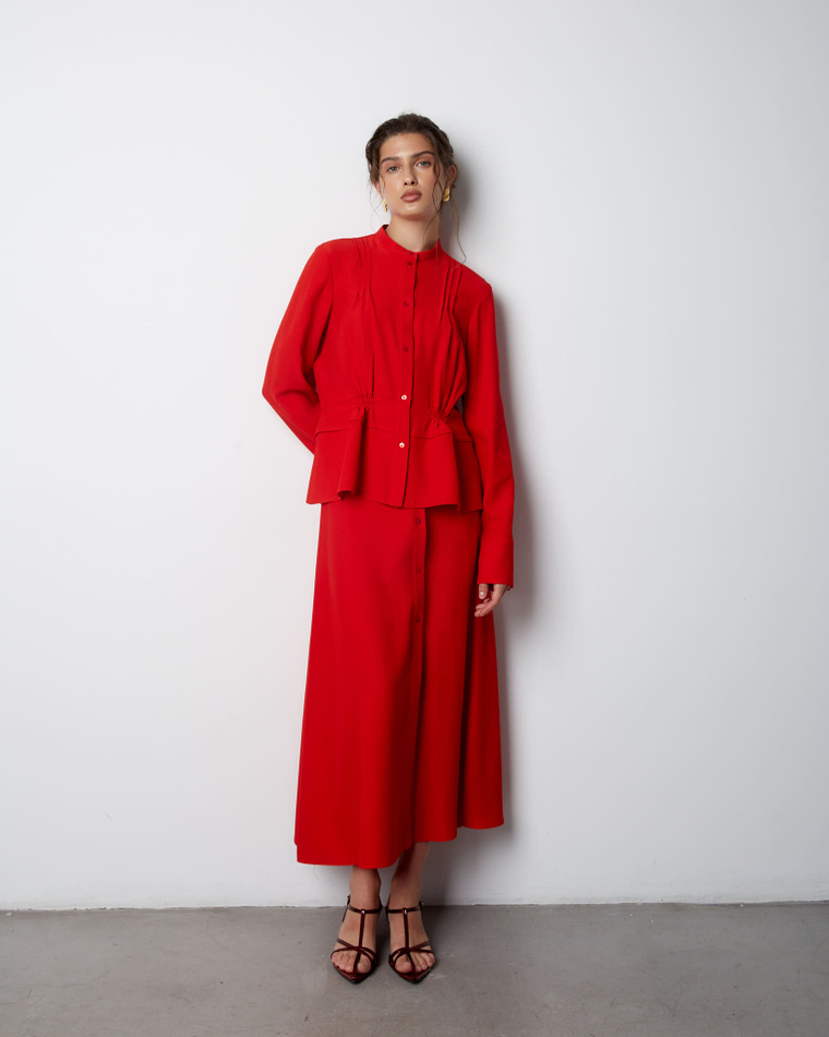 Блуза из смесовой вискозы Александр Маккуин красный