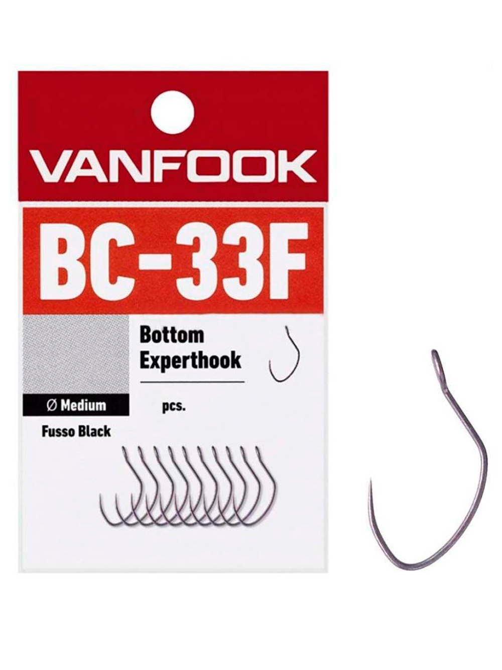Крючок одинарный VANFOOK BC-33F fusso black; 16 шт.