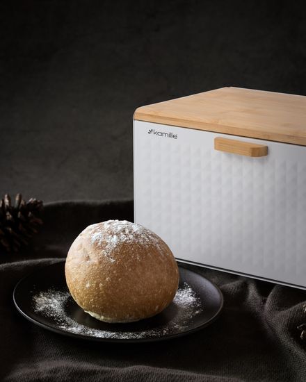 Хлебница Kamille KM 1119 нержавеющая сталь, бамбук