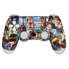 Джойстик беспроводной DualShock №21 для PlayStation 4 с рисунком Grand Theft Auto (Разноцветный)