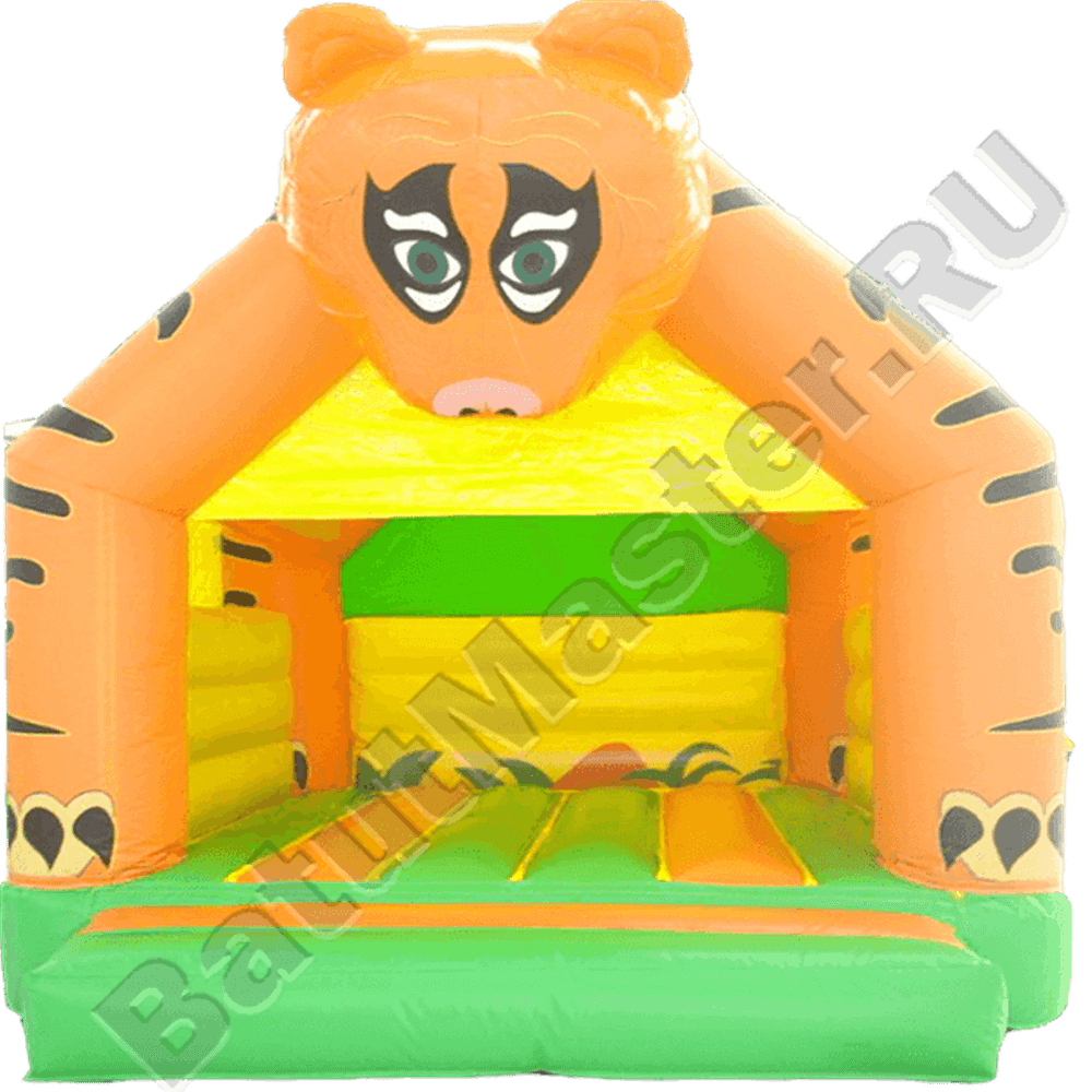 Детский надувной батут "Тигр на прогулке" с крышей