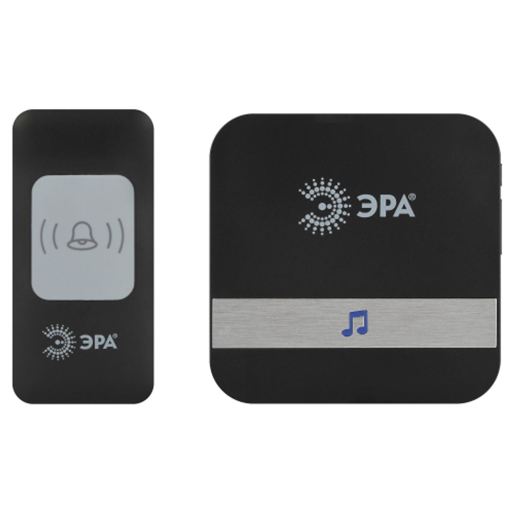 Звонок дверной ЭРА C94 беспроводной, от сети, черный, 52 мелодии | Электрозвонки беспроводные