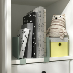 IKEA RELATERA  (ИКЕА РЕЛАТЕРА)  -  Подставка для книг, светло-серо-зеленая, 2 шт.