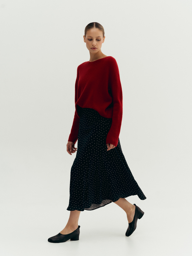 Юбка-миди в горошек