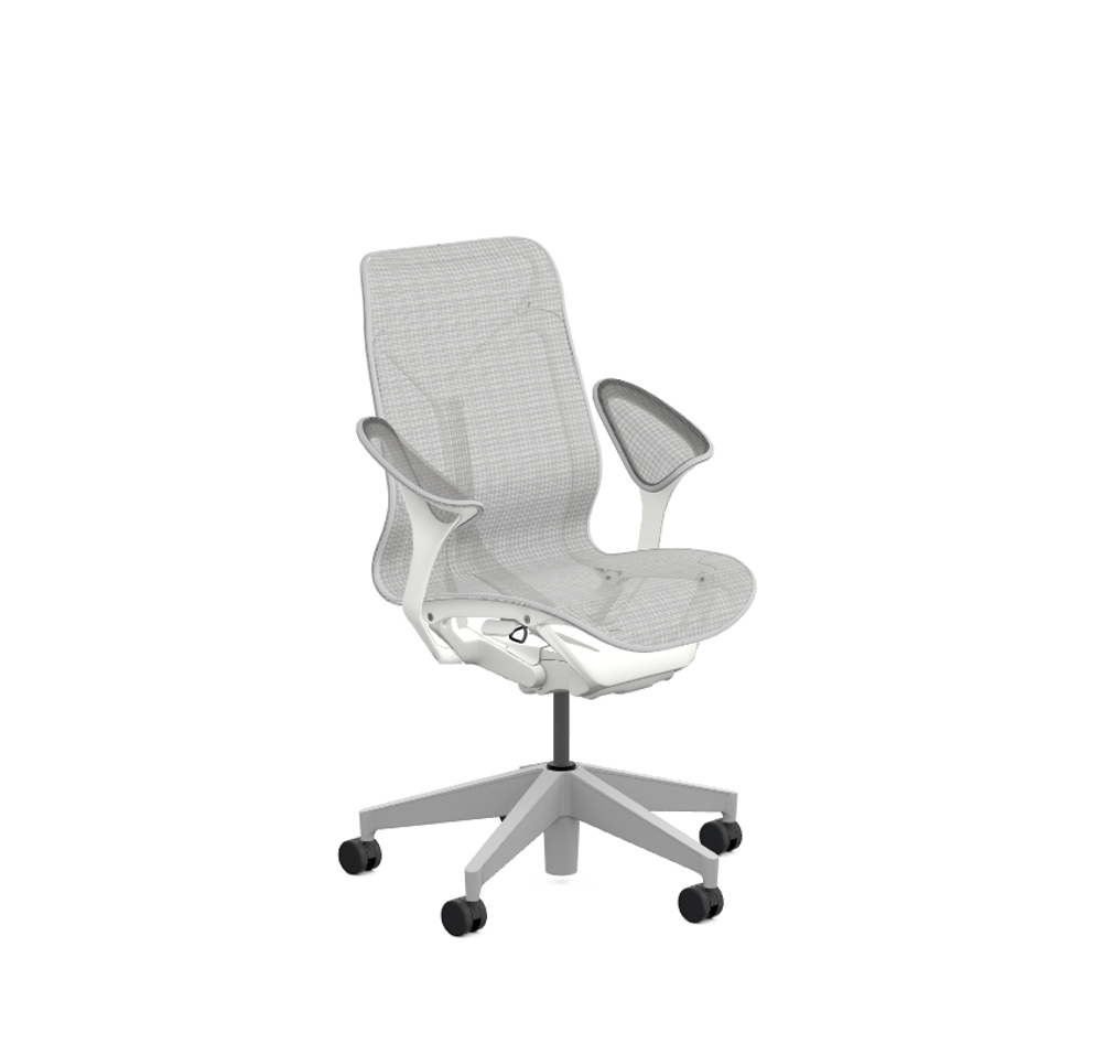Кресло Herman Miller Cosm, средняя спинка, цвет Mineral, подлокотники «лепестки» (Leaf)