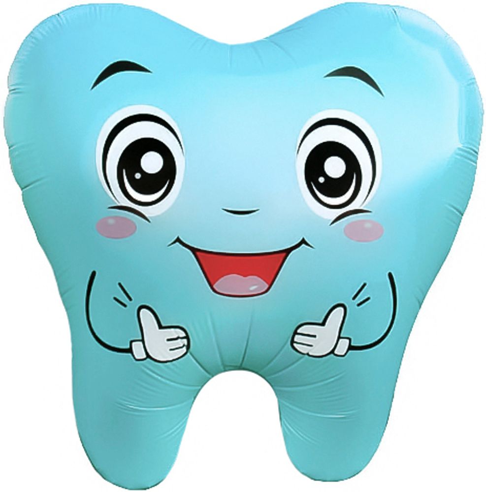 Шар (21&#39;&#39;/53 см) Фигура, Милый Зубик, Голубой, 1 шт.