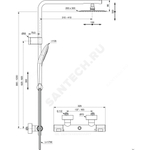 Система душевая с термостатическим смесителем CERATHERM T100 Ideal Standard A7705AA