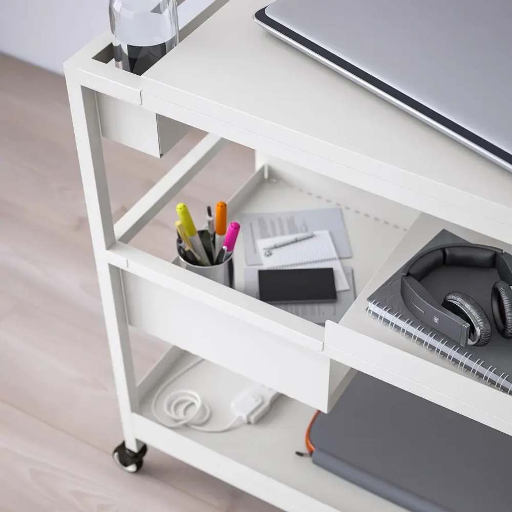 Тележка - IKEA TROTTEN/ТРОТТЕН ИКЕА, 75х80х40 см, белый