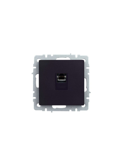 Розетка компьютерная СП RJ45 кат.5E BRITE РК10-БрЧ механизм черн. IEK BR-K10-1-K02