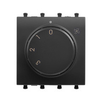 Механизм управления вентиляторами модульный, "Avanti", "Черный матовый", 2 модуля