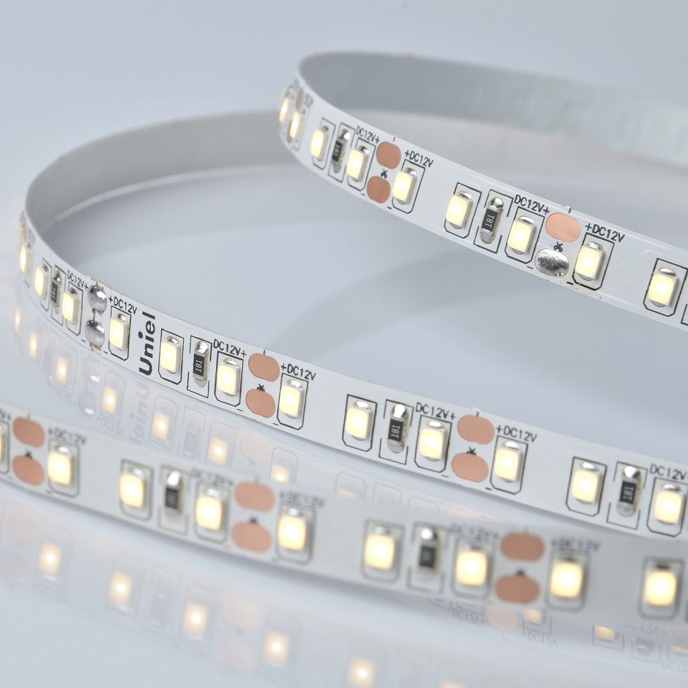 ULS-M13-2835-120LED-m-8mm-IP20-DC12V-9.6W-m-5M-3000K PROFI Гибкая светодиодная лента на самоклеящейся основе. Катушка 5м. в герметичной упаковке. Теплый белый свет3000К. ТМ Uniel.