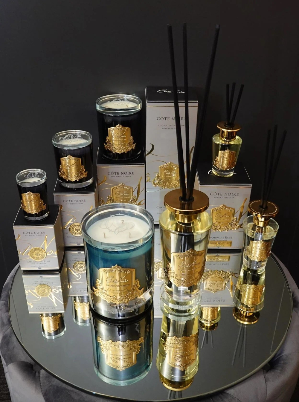 Свеча 750гр Cote Noire Luxury Candle Champagne золотая