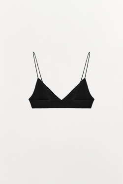 ZARA БЕСШОВНЫЙ БЮСТГАЛЬТЕР НА БРЕТЕЛЯХ, ЧЕРНЫЙ