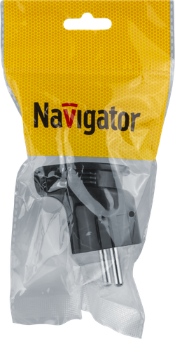 Вилка Navigator 61 363 NCA-PL04-16A-E-BL угловая с/з черная