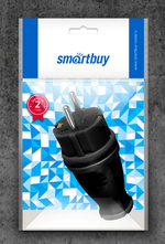 SmartBuy Вилка SBE-16-P07-R, прямая каучуковая 230В, 2P+PE, 16A, IP44