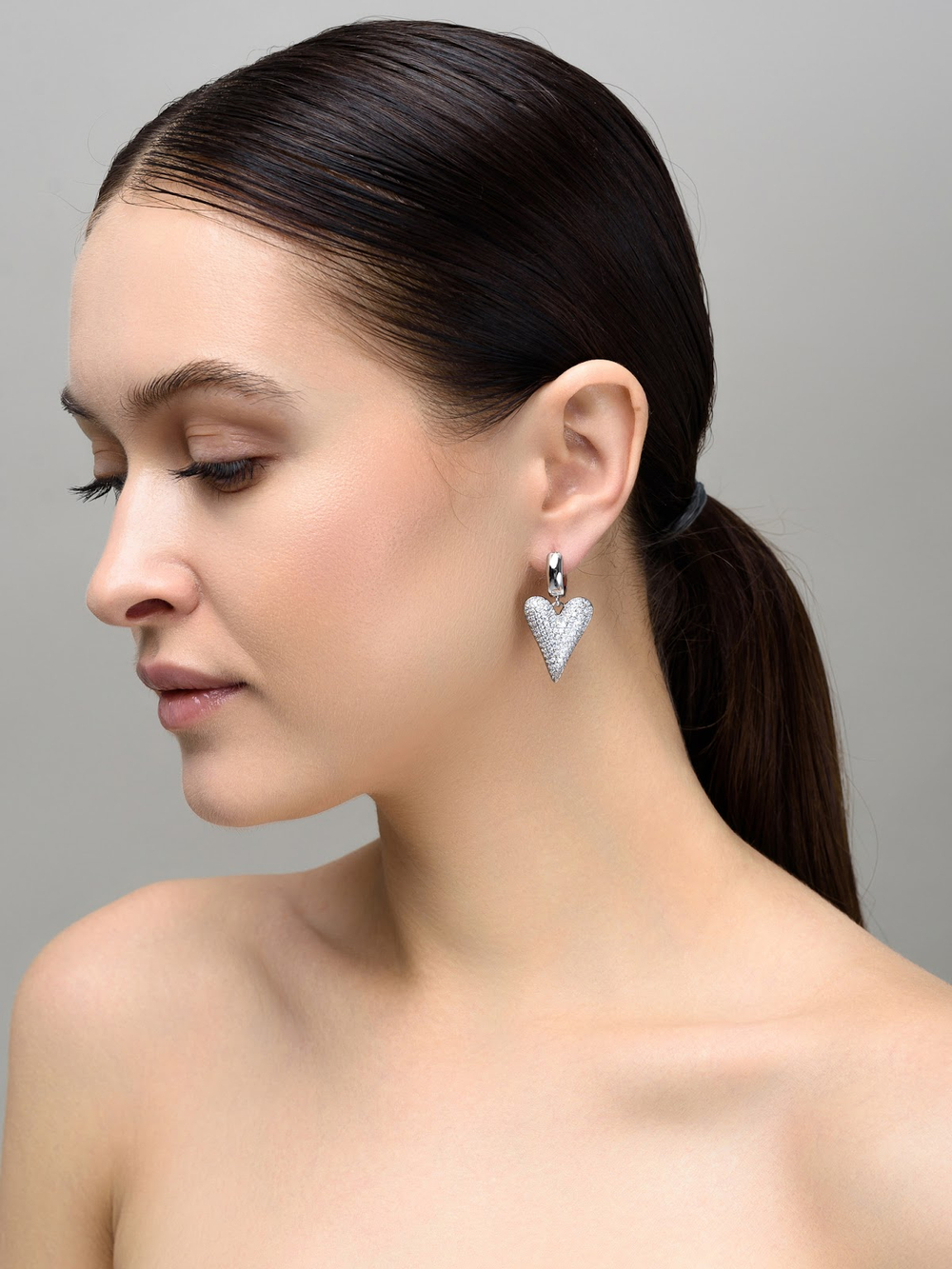 Серьги "Elongate Shine" Silver на швензе амур