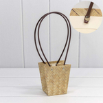 Пакет подарочный 12.5х12х8см Ваза для цветов "Береста" (Плетеный)