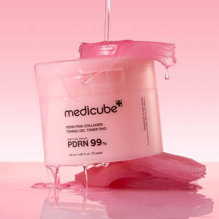 MEDICUBE Гелевые тонер-пэды с ПДРН и коллагеном PDRN Pink Collagen Toning Gel Toner Pad (70 шт)