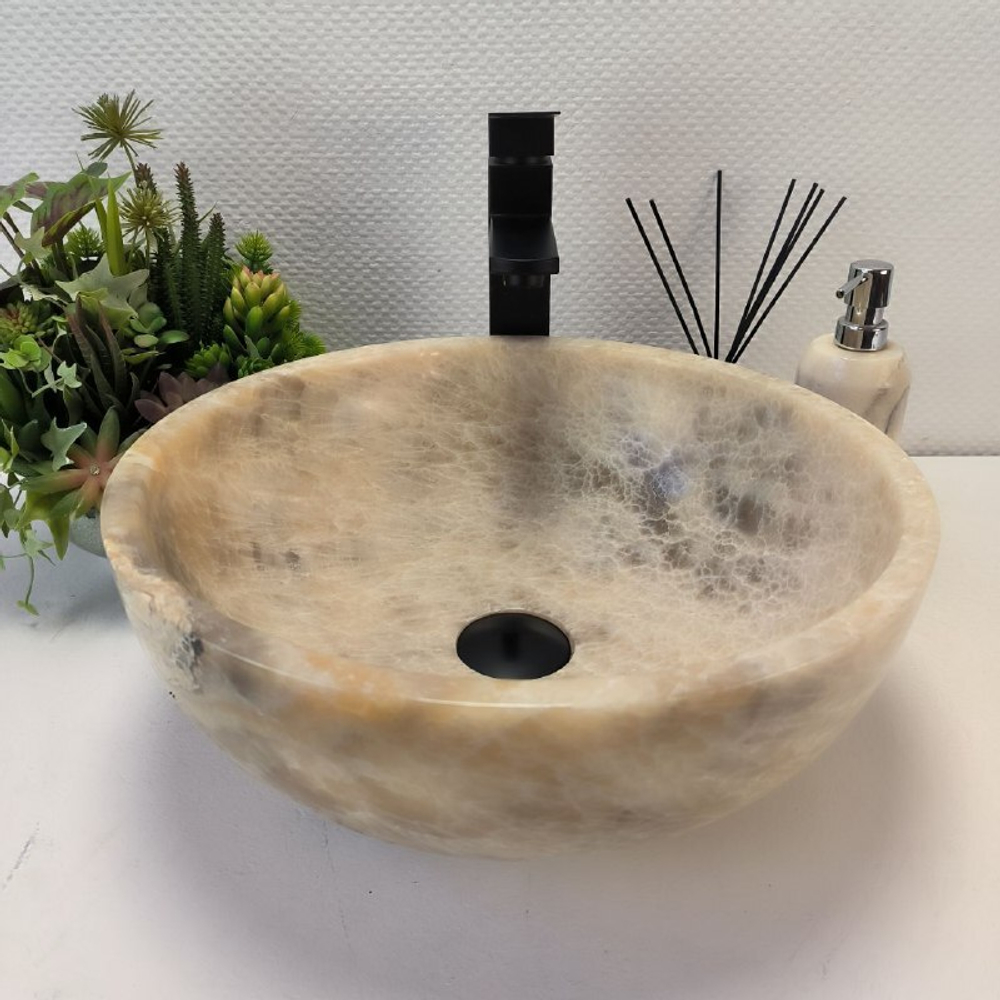 Раковина из оникса Bowl Grey TinLip BO-63051 40*40*15 44