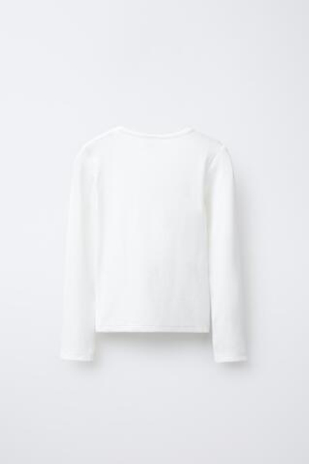 ZARA ОДНОТОННАЯ ФУТБОЛКА С МОДАЛОМ, БЕЛЫЙ