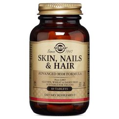 Vitamin \ Витамины для волос, кожи и ногтей, Skin, Nails & Hair, Solgar, улучшенная формула МСМ, 60 таблеток