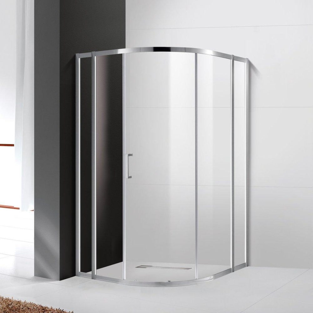 Душевой уголок Cezares MOLVENO-R-11-100+30-C-Cr-IV, 130х130х195, профиль хром, стекло прозрачное