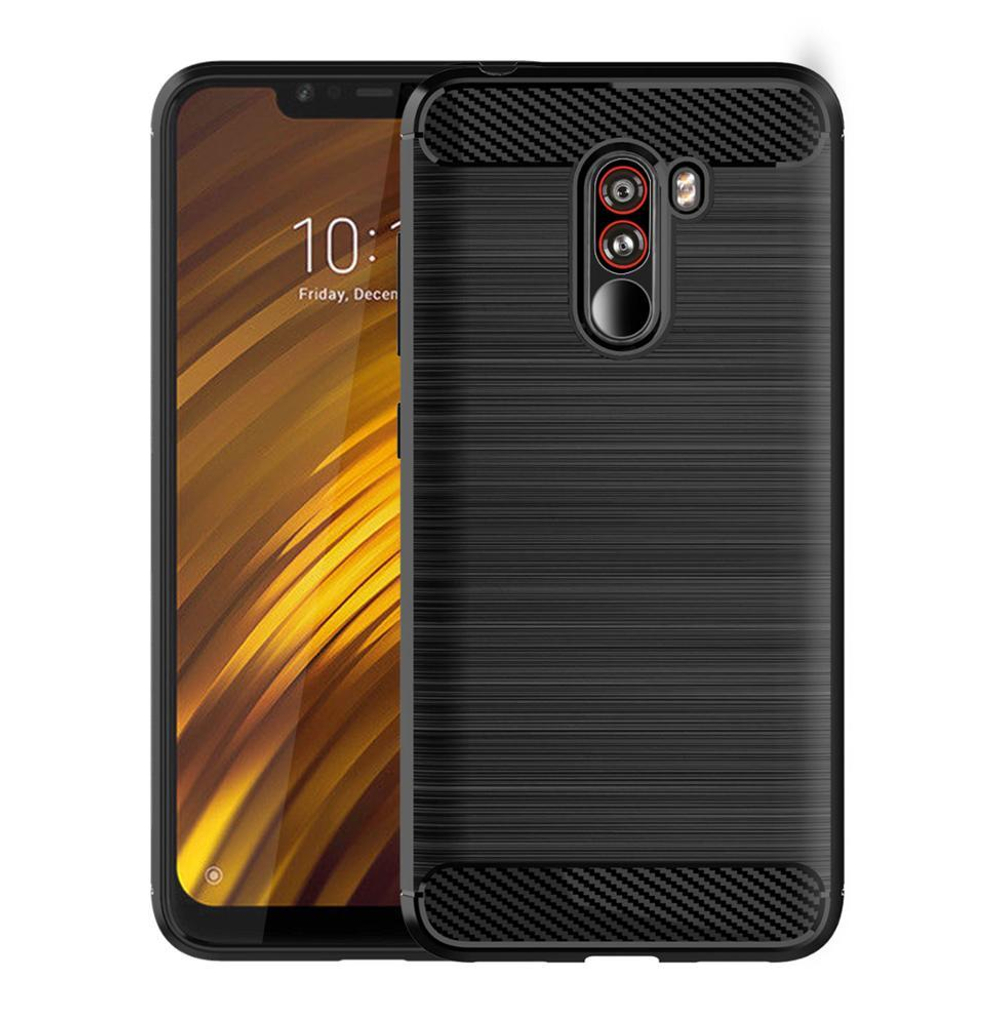 Чехол для Xiaomi Pocophone F1 цвет Black (черный), серия Carbon от Caseport