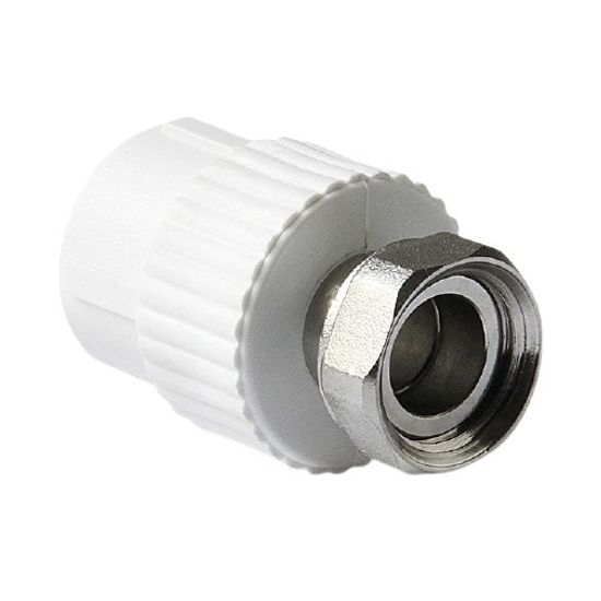 Муфта с накидной гайкой «плоское уплотнение c прокладкой» Pro Aqua 20х1/2" ВР полипропиленовая