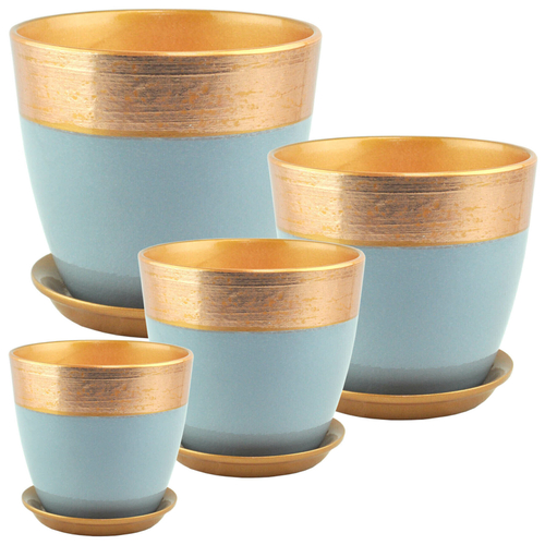 КАШПО САДЫ АУРИКИ ВАЛЕНСИЯ БУТОН КЕРАМИКА СЕРЫЙ-ЗОЛОТО РС119 /1 12СМ