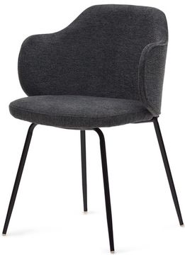 Suanna Стул темно-серого цвета с черными стальными ножками