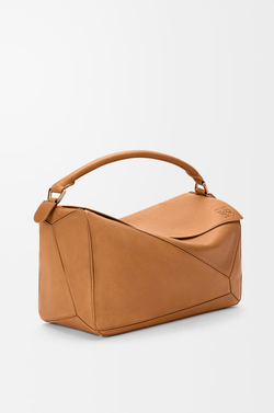Loewe Большая сумка Puzzle мягкой зернистой телячьей кожи, светло-коричневый