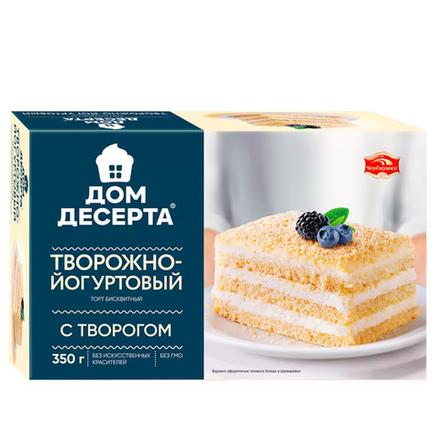 Торт Дом десерта Творожно-йогуртовый с творогом 350 гр