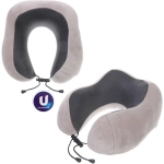 Подушка дорожная «TRIP - Fit», мемори-эффект, цвет светло-серый