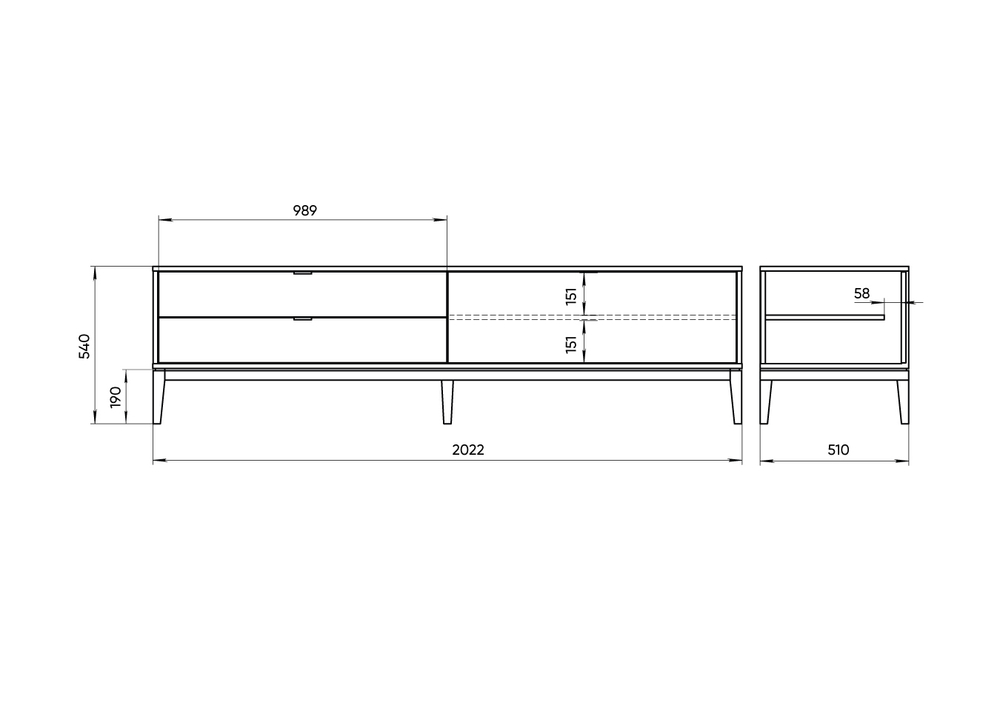 Тумба Fjord 1 дверь 2 ящика (белый)