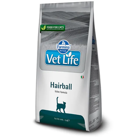 Farmina VetLife 2кг Hairball Сухой корм для кошек для выведения шерсти