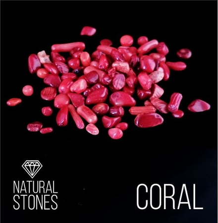 Натуральный коралл Coral, 2-4 мм, 100 гр.