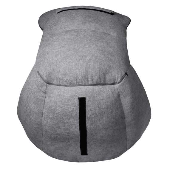 Кресло Hugo тёмно-серая экокожа, шенилл