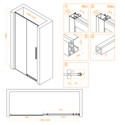 Душевая дверь RGW SV-12B (Прозрачное, 1400)